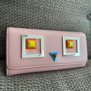 Fendi pink calf leather wallet